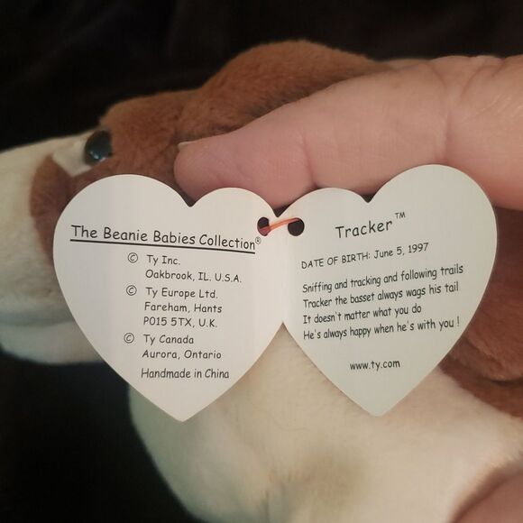Vintage 1998 Ty Beanie Baby TRACKER the Basset Hound Dog - Picture 8 of 8